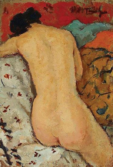 Nicolae Tonitza Nud i iatac, ulei pe carton, Sweden oil painting art